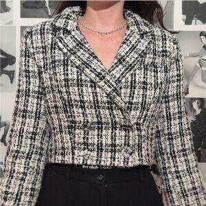 Vintage Tweed Cropped Blazer